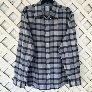 Brooks Brothers Shirt Mens XL Blue Milano Plaid The Original Polo Button Down